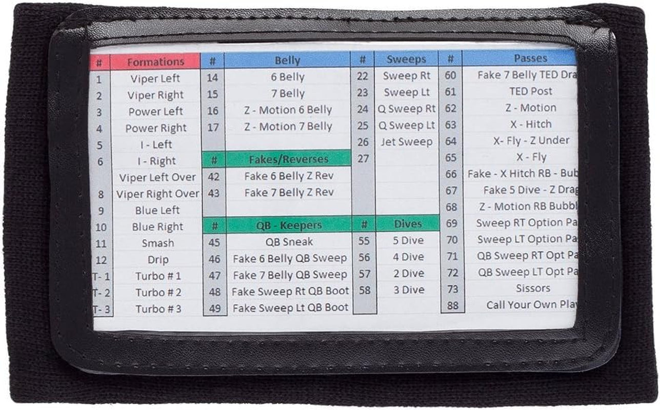 Football Play Wristbands - Youth Quarterback Gear - Wristband Playbook - Softbal