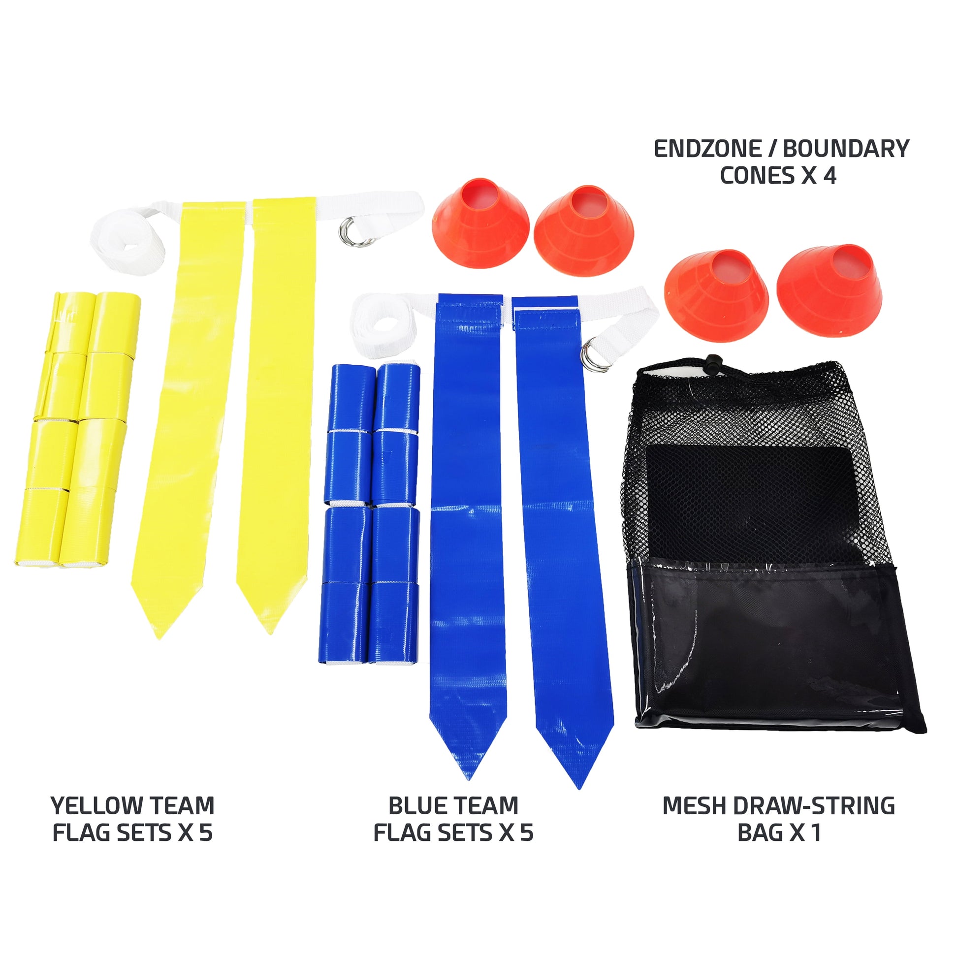 10 Person Flag Football Set with Carrying Bag, Blue Yellow