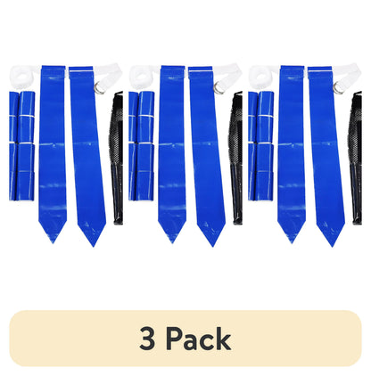 (3 Pack)  10 Person Flag Football Set with Carrying Bag, Blue Yellow