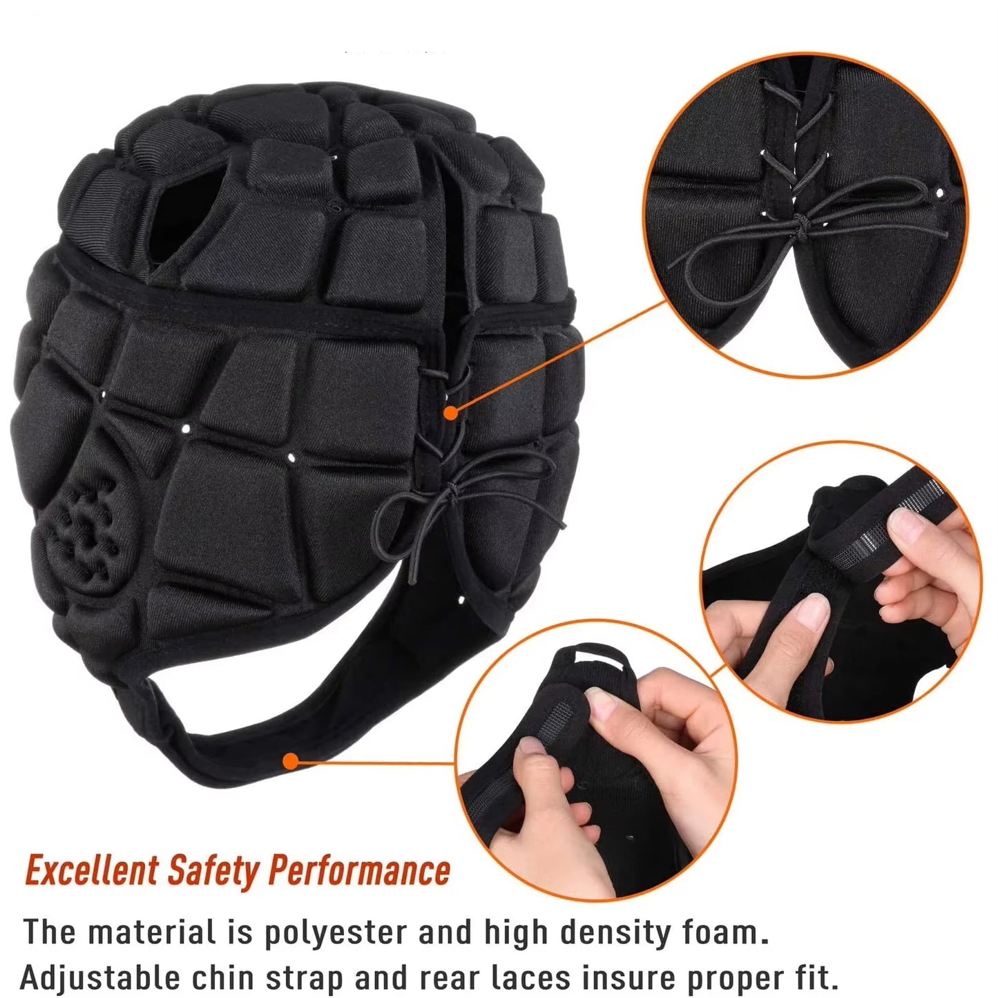 Rugby Helmet Headguard Headgear for Soccer Cap Head Protector Soft Protective Helmet for Kids Youth Football Visor