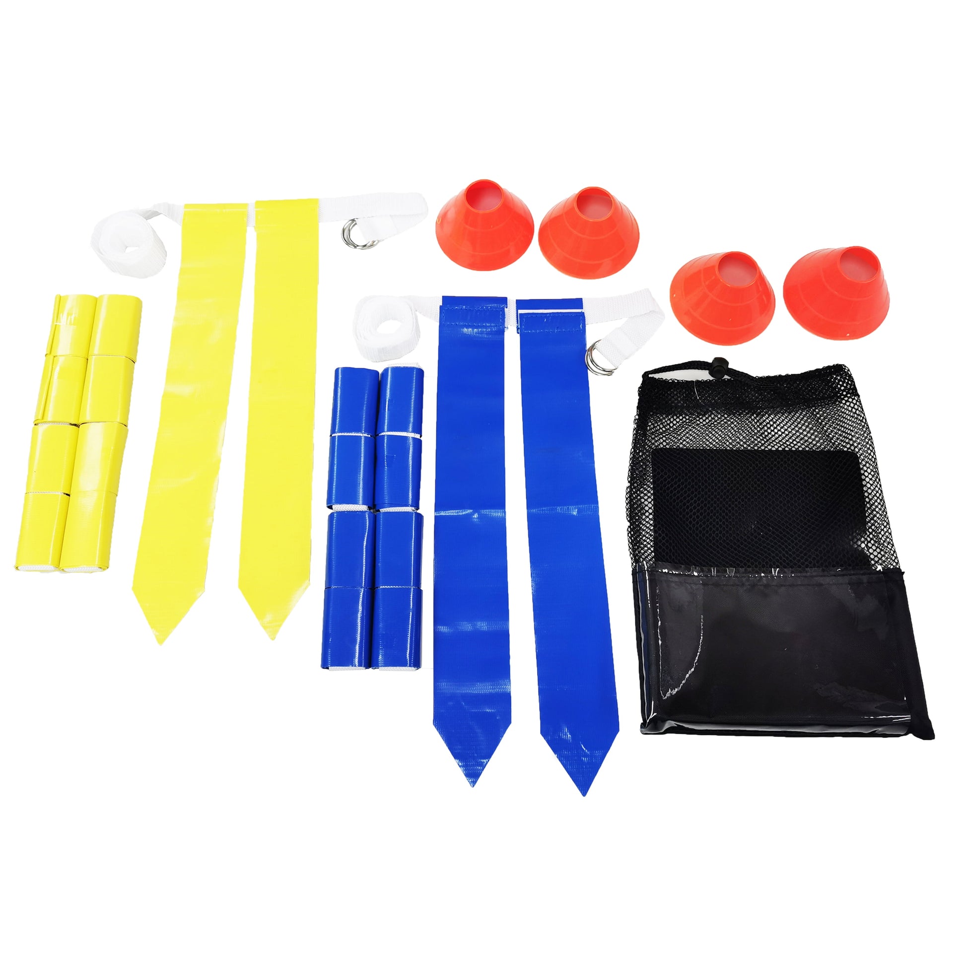 (3 Pack)  10 Person Flag Football Set with Carrying Bag, Blue Yellow