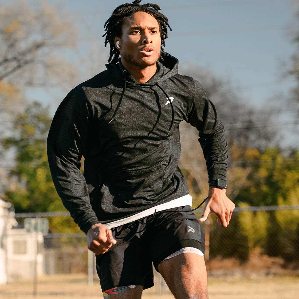 Nano Fleece Short Sleeve Performance Hoodie – Heather Black | Youth & Adult