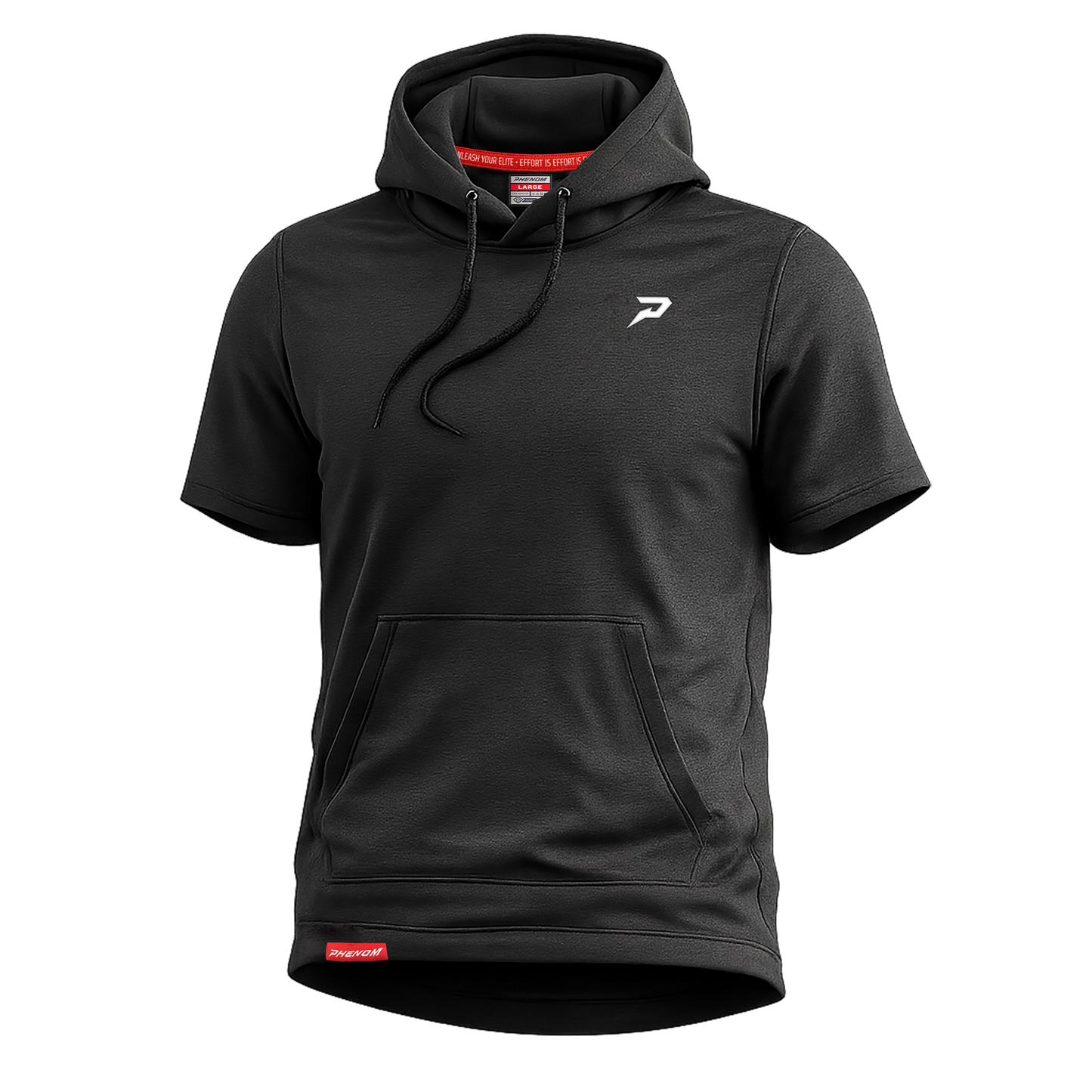 Nano Fleece Short Sleeve Performance Hoodie – Heather Black | Youth & Adult