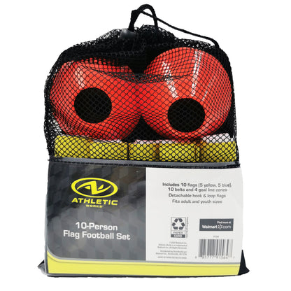 (3 Pack)  10 Person Flag Football Set with Carrying Bag, Blue Yellow