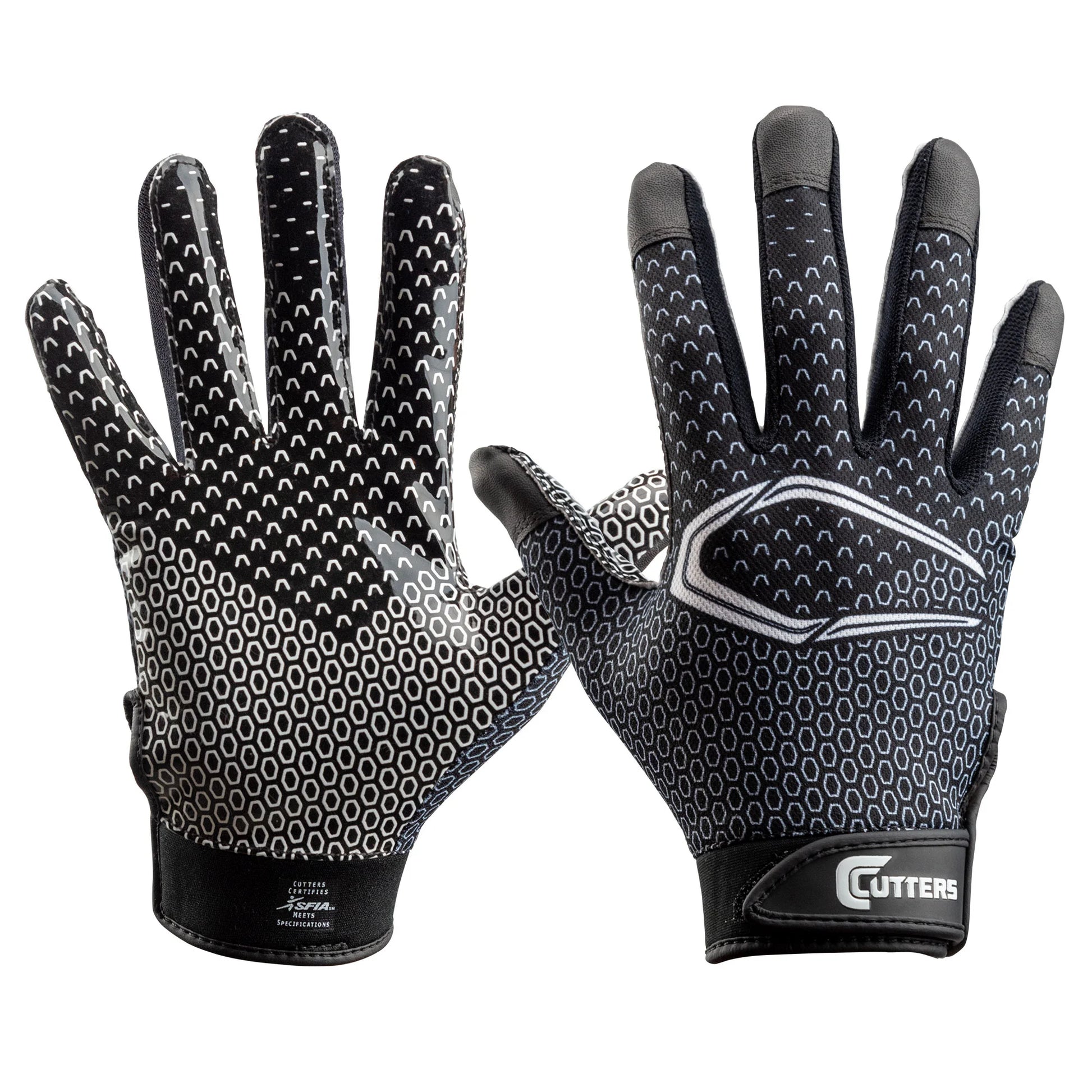 | Game Day Football Receiver Gloves with Silicone Grip | Child | Small/Medium | Black