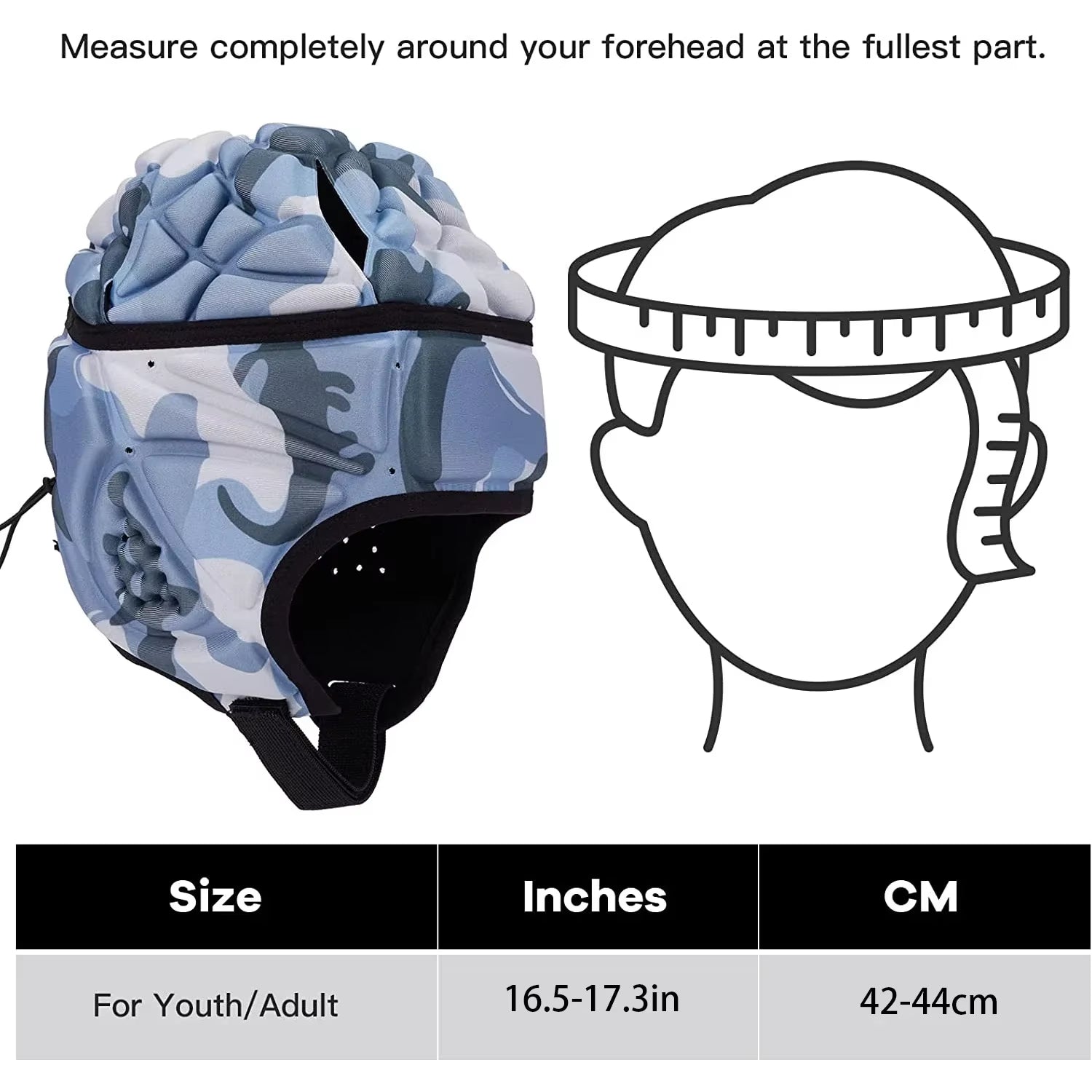 Rugby Helmet Headguard Headgear for Soccer Cap Head Protector Soft Protective Helmet for Kids Youth Football Visor