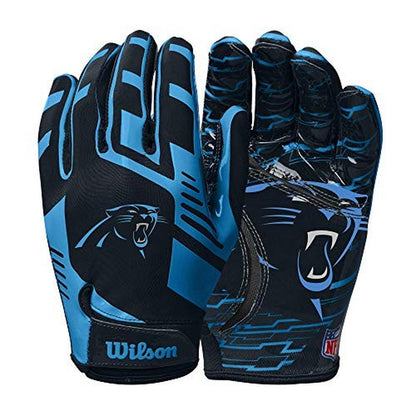 Adult NFL Stretch Fit Football Gloves Carolina Panthers Tacky Grip One Size