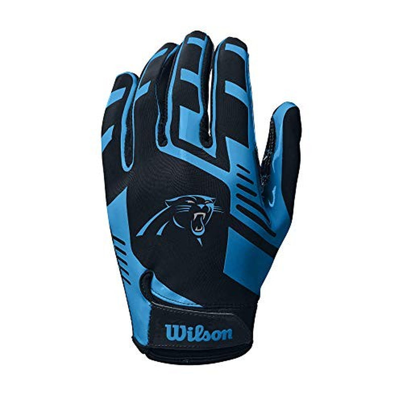 Adult NFL Stretch Fit Football Gloves Carolina Panthers Tacky Grip One Size