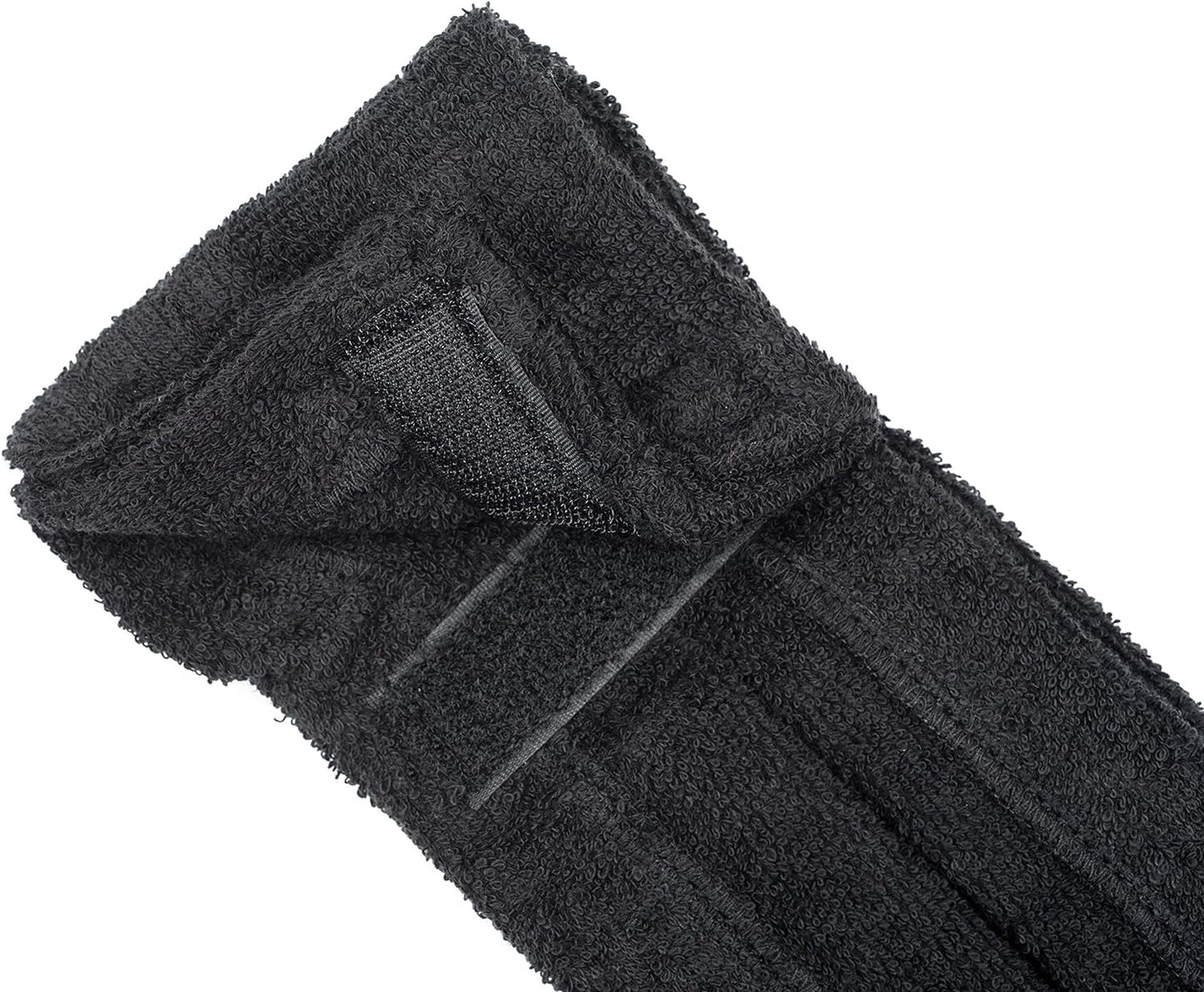 Football Towel, Pure Cotton Quarterback Football Field Towel with Hook & Loop Closure, Sports Towels for Sweat & Maintaining Grip, Versatile for Gym, Yoga, Youthful, Black