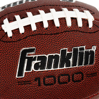 Franklin Sports 1000 Series Grip Rite Peewee Football - Brown: Size 6, Butyl Bladder,