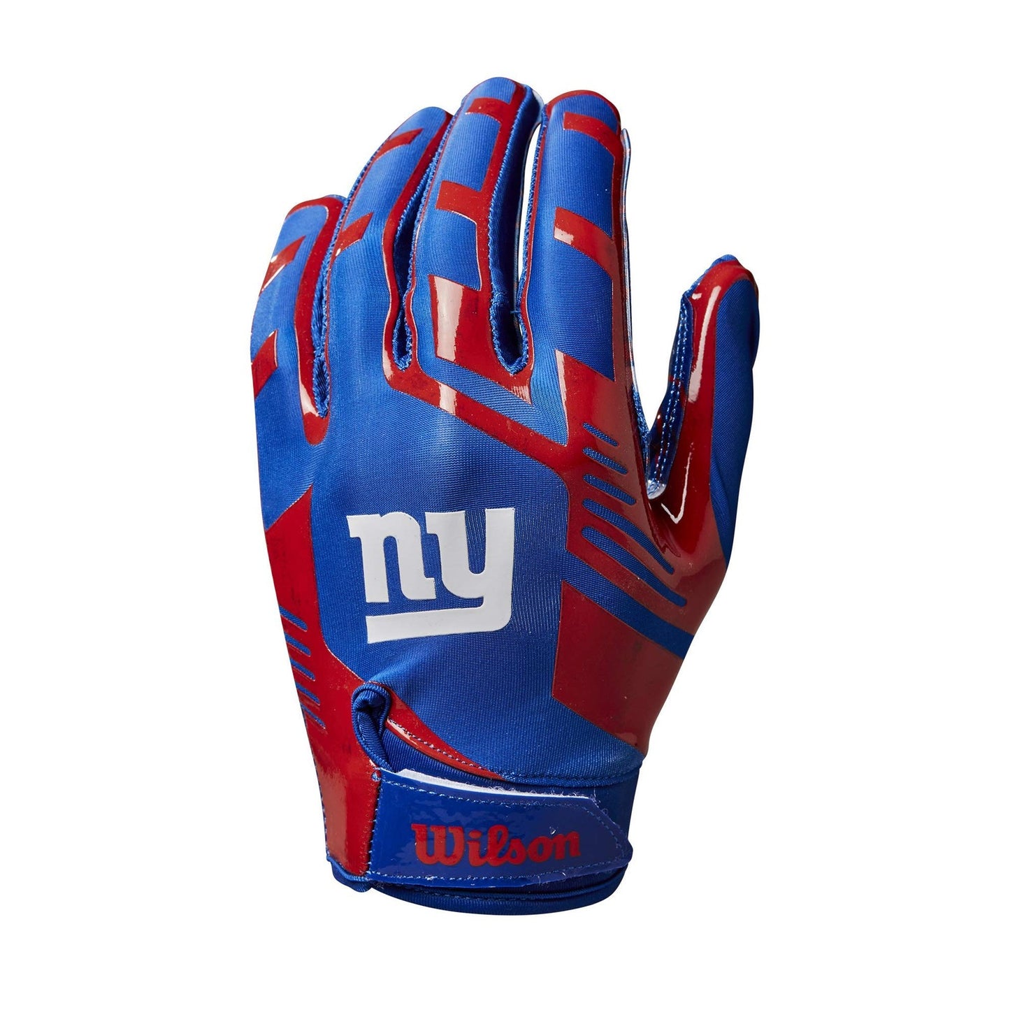 WILSON NFL Stretch Fit Football Gloves - New York Giants-Youth (WTF9327NG)